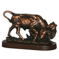 Bull Fighting with Bear - Antique Copper 12" W x 7.5" H each